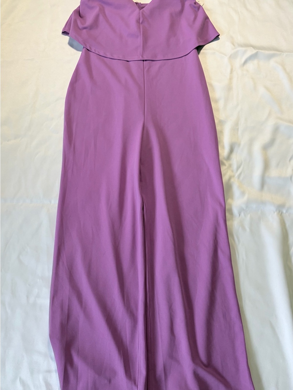 Crystal Doll Purple Off-Shoulder Wide-Leg Jumpsuit
